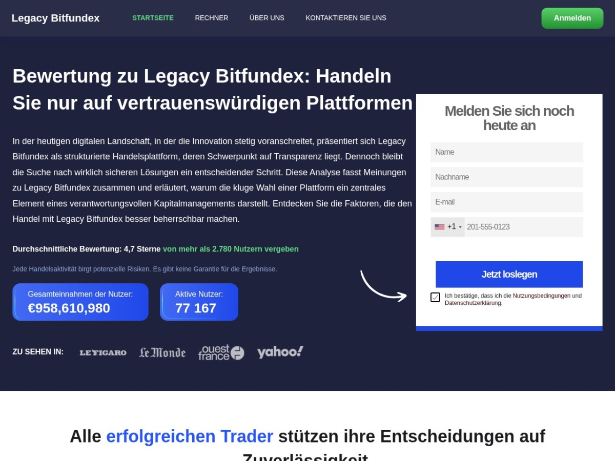 Screenshot of Legacy Bitfundex